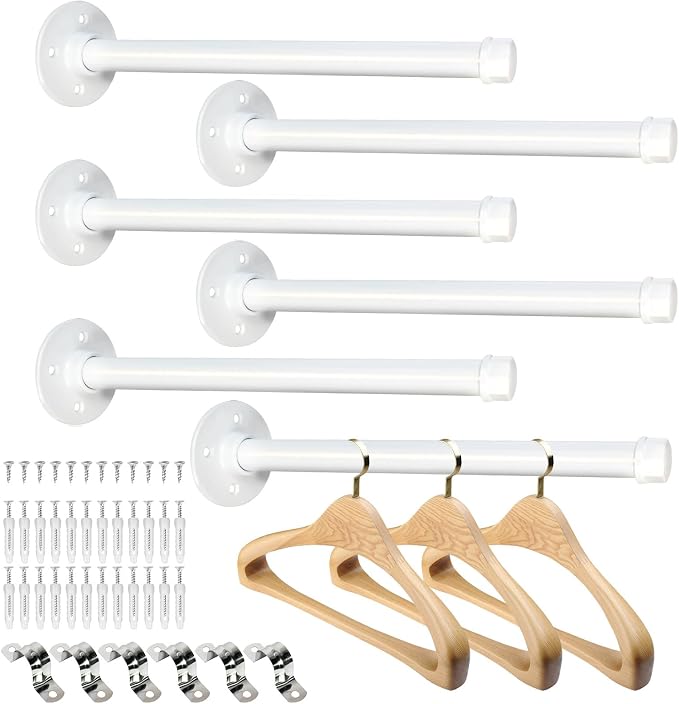 6 PCS Industrial Pipe Clothes Bar 12 Inch by HOME