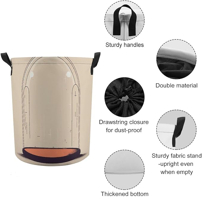 Cartoon Glass Cover Laundry Basket - Image 4
