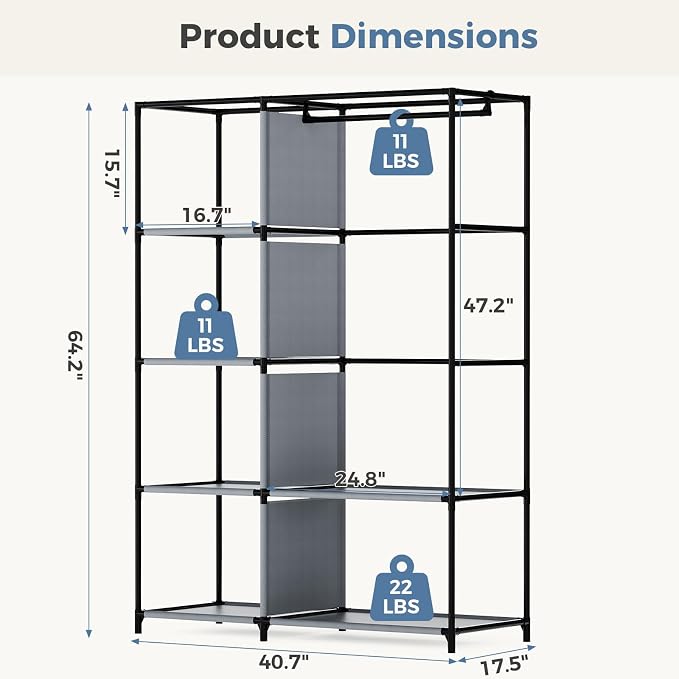 NEWBULIG Portable Fabric Clothes Rack - Image 2