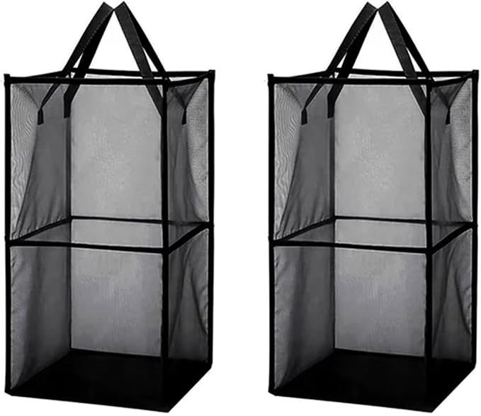 2 Pack Popup Laundry Hamper, Large Collapsible Mesh Laundry Baskets Dirty by Typutomi