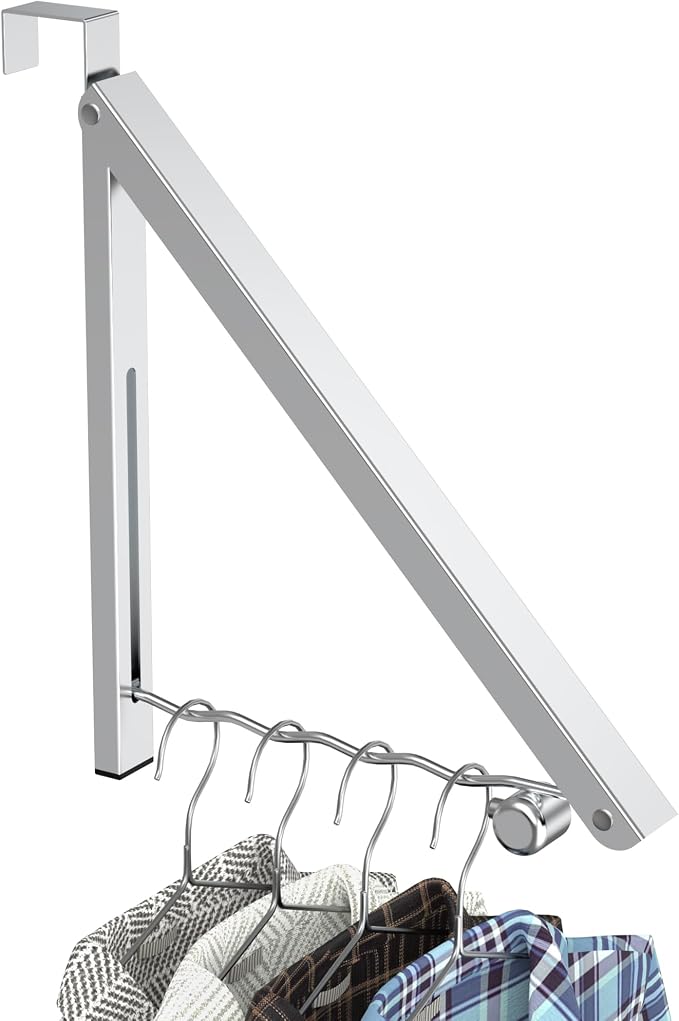Clothes Drying Rack for Laundry Room Organization, Foldable Over The Door - Image 5