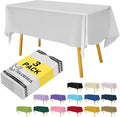 Plastic White Tablecloths 3 Pack Disposable Table Covers 54" x 108" Off White by Hereisa