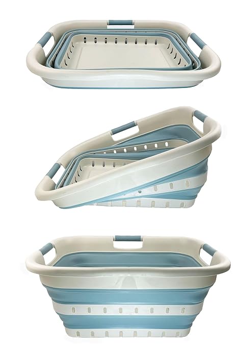 SAMMART 41L Collapsible 3 Handled Plastic Laundry Basket - Image 6