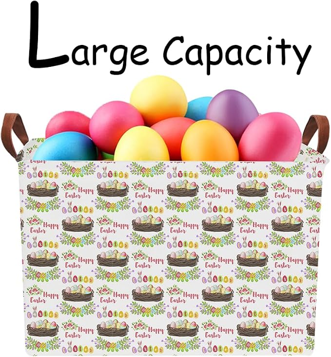 Rectangular Easter Eggs Basket Empty, Toys Storage Bin - Image 3
