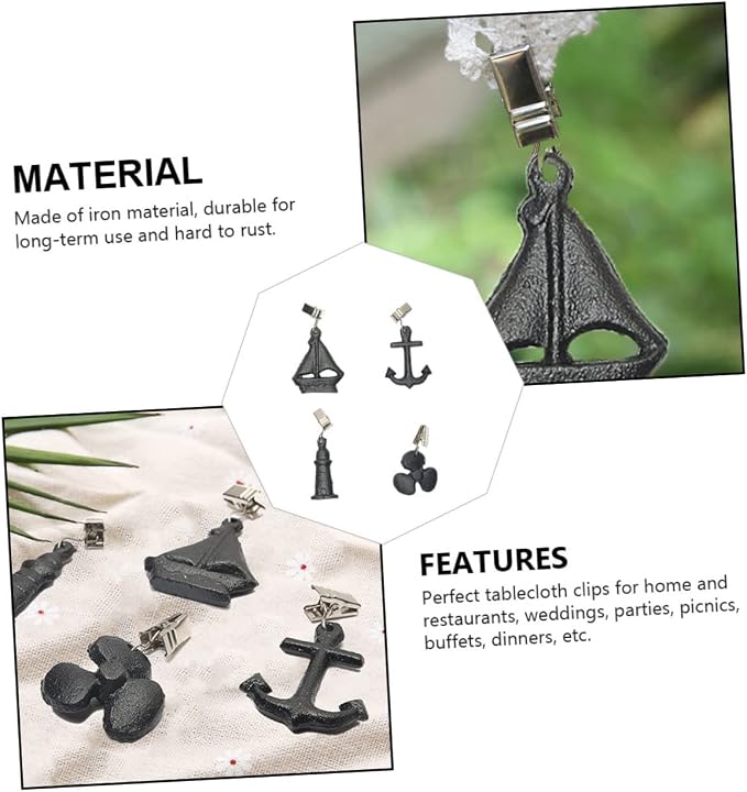 PRETYZOOM 4-Piece Heavy Duty Iron Hanger Windproof Clip Set - Image 8