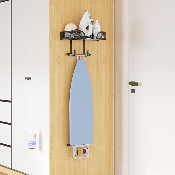 Ironing Board Holder Wall Mount, Metal Ironing Board Hanger, T/V Shaped Space - Image 7