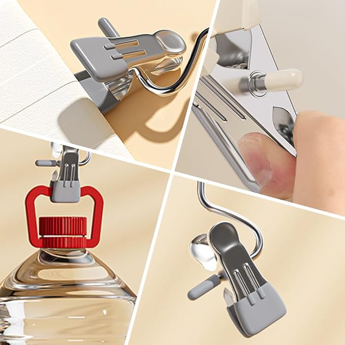 30 PCS Stainless Steel Laundry Hanging Hooks Clips, Anti-Rust Clip Space-Saving - Image 5
