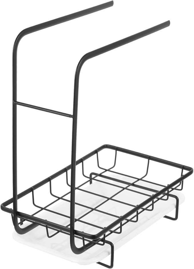 Veemoon Kitchen Dishcloth Rack and Sponge Holder Black Over Sink Draining by Veemoon