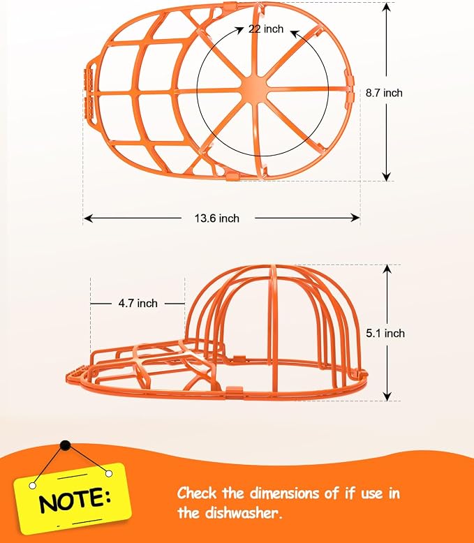 XQXA 2-Pack Baseball Hat Washer Cage | Machine-Washable Cap Cleaner Frame - Image 6