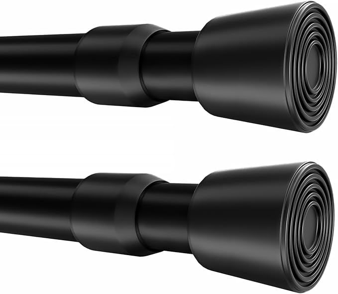2 Pack 33"-59" No Splicing Shower Curtain Tension Rods, Spring Telescopic Rod by Caserry