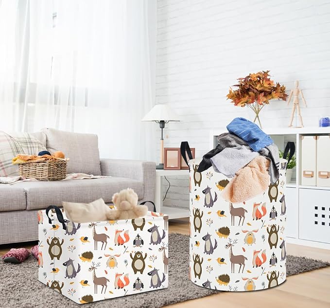 19.7" Laundry Basket, Kids Dirty Clothes Hamper, Waterproof Storage Bin - Image 2
