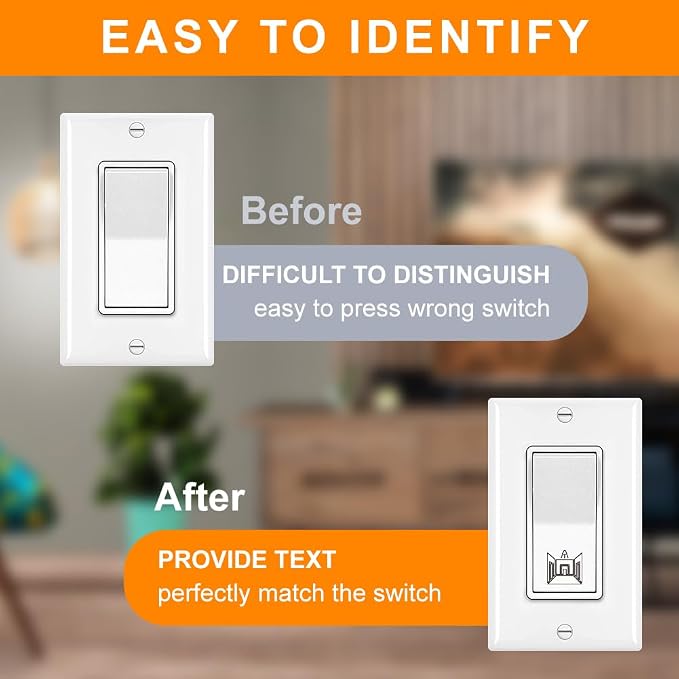 600 Pcs Light Switch Sticker Labels, 31 Designs Transparent Switch ID Stickers - Image 7