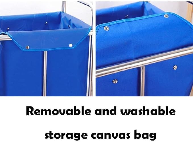 COAECJ Laundry Sorter Laundry Hamper Sorter Round Laundry Cart - Image 5