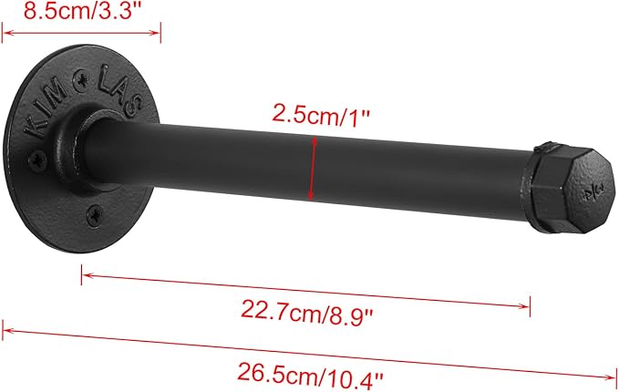 Sumnacon 2Pcs 10 Inch Industrial Pipe Clothing Rack Bars - Image 4