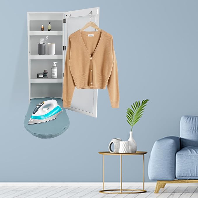 Wall-Mounted Ironing Board Cabinet Foldable Storage Shelve - Image 6