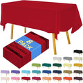 8-Count Red Disposable Plastic Tablecloths Rectangle 54x108 Inch by Hereisa