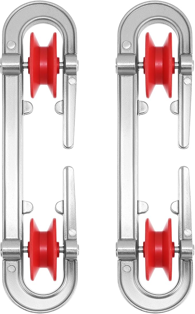 QWORK Plastic Aluminum Clothesline Separator Spreader Pulley, 2 Pack Heavy Duty by QWORK