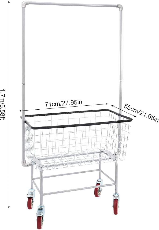 Laundry Cart, Wire Laundry Cart - Image 2