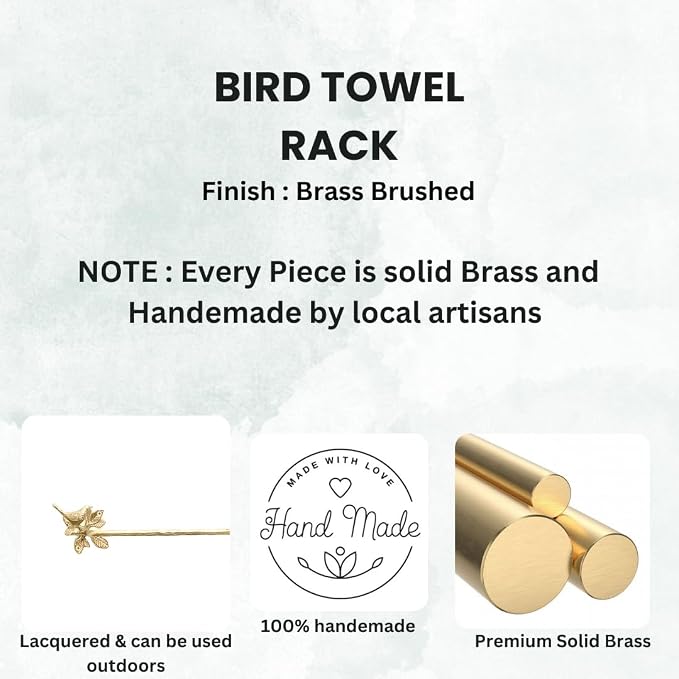 Solid Brass Bird Antique Towel Rod Bathroom Accessories Retro Hardware Bird - Image 4