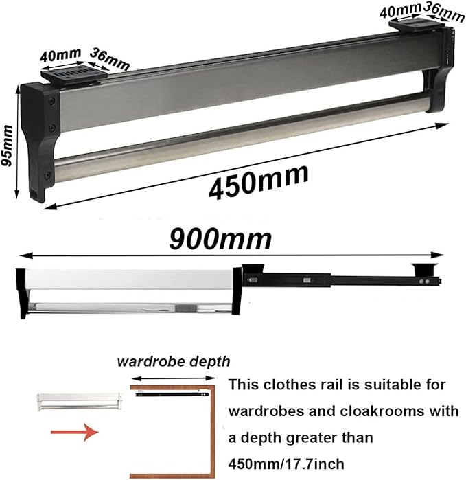 Dsiney Extendable Closet Rod Clothes Drying Rack - Image 2