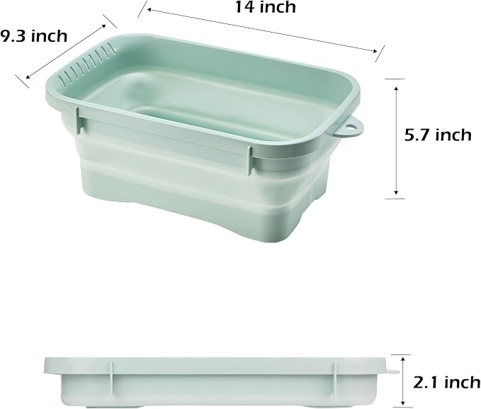 Collapsible Dish Pans, 2Gal Capacity, Plastic Dish Tub Dishpan - Image 3