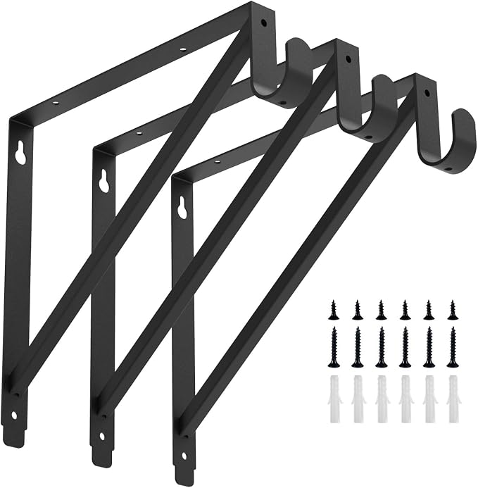 Heavy Duty Closet Rod & Shelf Brackets Clothes Hanger Pole Support Bracket by Homydom