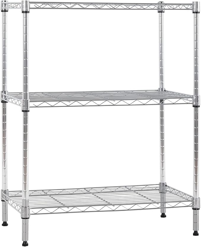 Meet perfect 3-Tier Metal Shelving Unit, 30.2" H x 13.2" W x 23" D Adjustable - Image 4