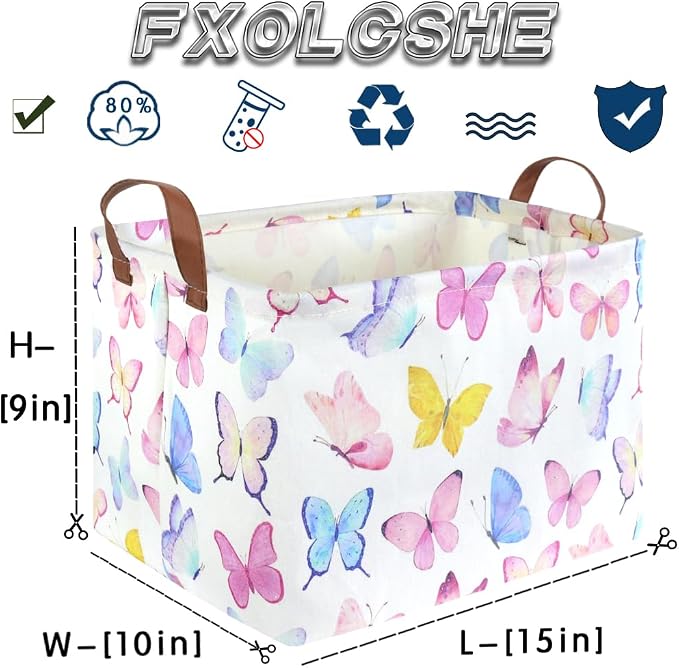 Rectangular Butterfly Basket, Girls Basket, Foldable waterproof cute storage - Image 7