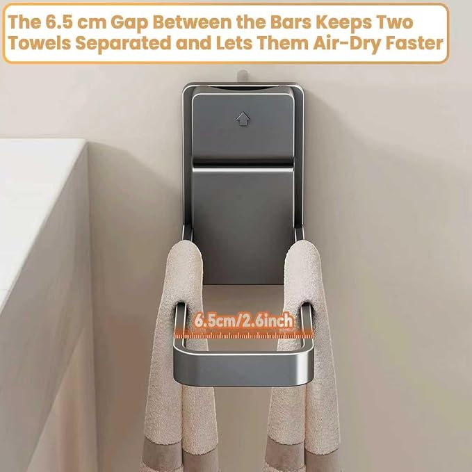 Hand Towel Bar, Upgrade Self-Adhesive Kitchen Towel Holder Reduce Fall Off - Image 5