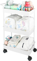 Baby Diaper Caddy, Plastic Movable Cart by Volnamal