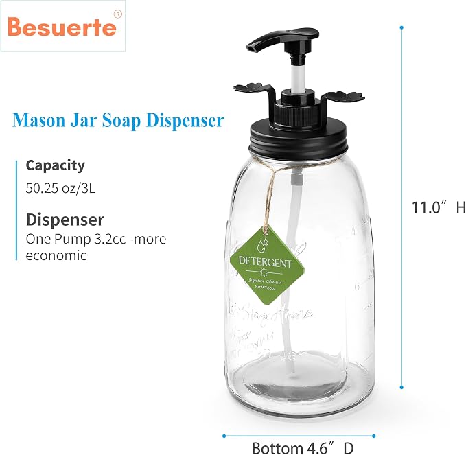 Liquid Laundry Detergent Dispenser, Besuerte Set of 2 Laundry Detergent - Image 3