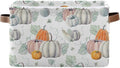 Fall Pumpkin Storage Basket Fabric Kitchen Baskets Autumn Maple Leaves Open by Wamika