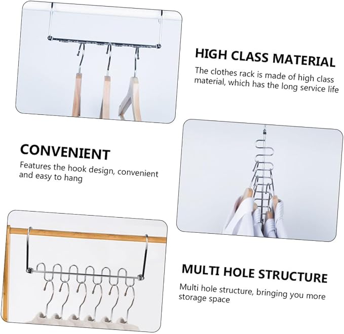 STOBAZA 4pcs Multi-Hole Clothes Drying Rack Versatile Clothes Storage Hangers - Image 5