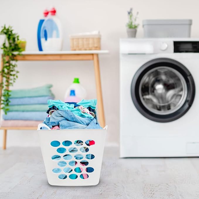 SEDLAV Plastic Laundry Basket, Flexible Hamper, Easy-to-Carry Handles, Easy - Image 2
