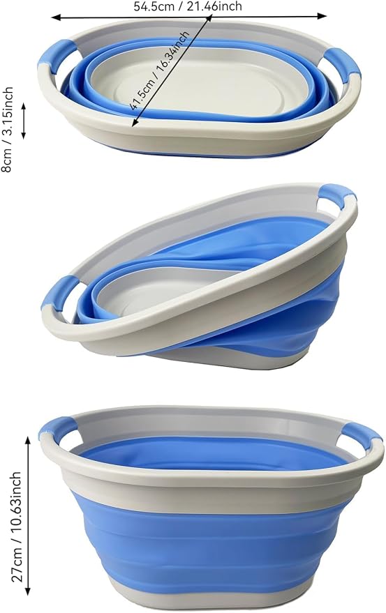 SAMMART Collapsible Plastic Oval Laundry Basket - Image 7