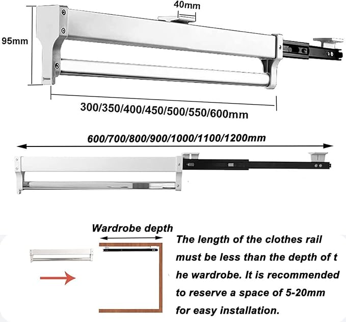 Closet Rod Garment Bar, Hanging Clothes Rods - Image 2