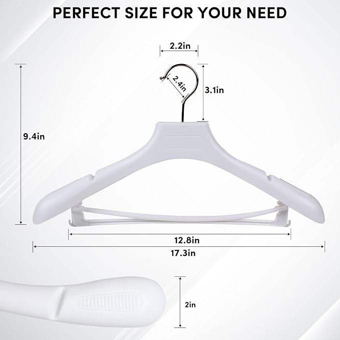 DEDU Suit Hangers for Men 40 Pack, Thick Plastic - Image 2