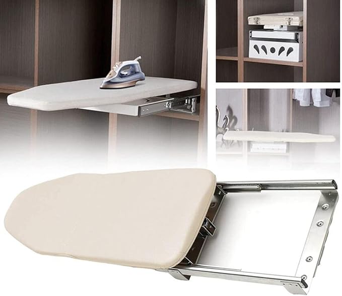 Ironing Board Wooden Folding Ironing Board Rotatable 90° Drawer Ironing Platform by Unknown
