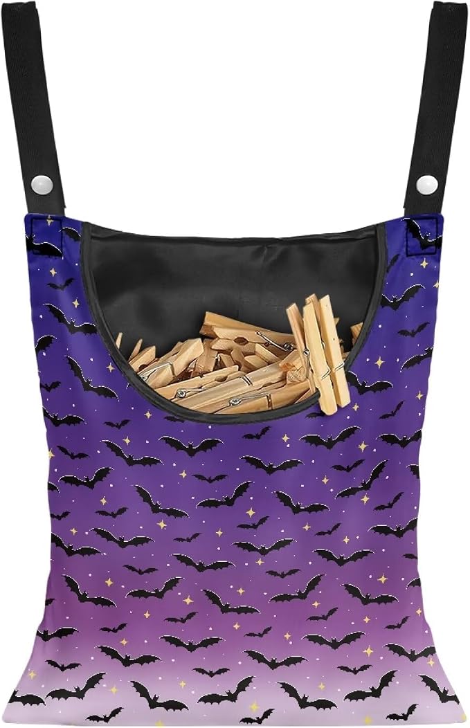 Halloween Bats Clothespin Bag by Psesaysky