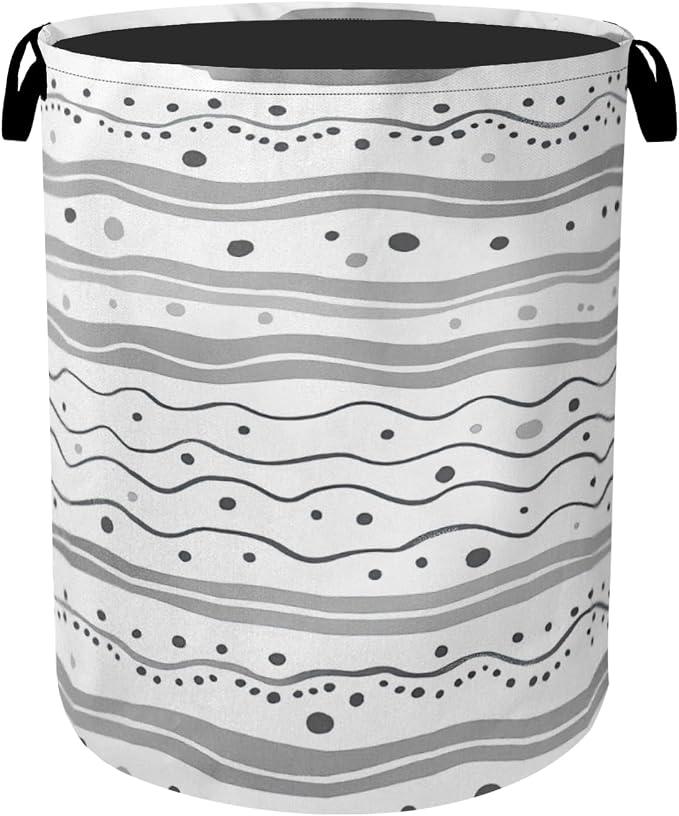 Grey Lines Laundry Basket by Gearsly