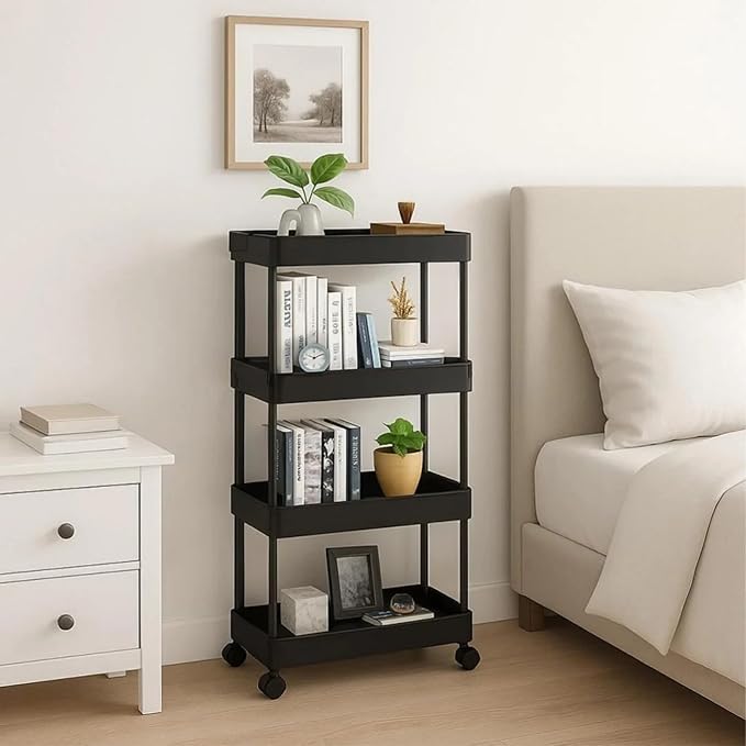 ShellKingdom 4 Tier Bathroom Storage Organizer, Slim Rolling Storage Cart - Image 5
