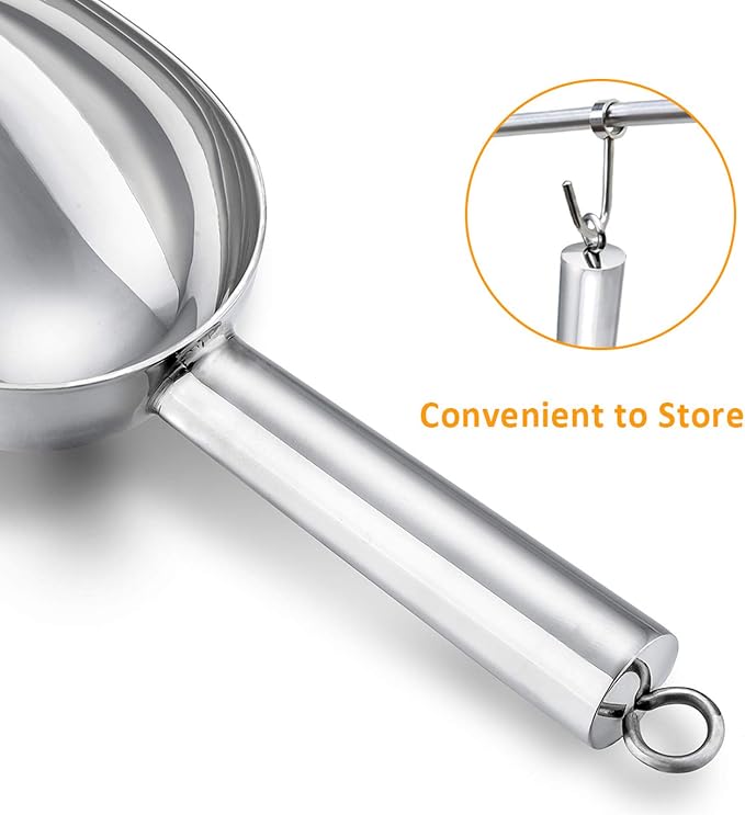 Ice Scoop, E-far Stainless Steel Kitchen Utility Scoop Set - Image 3