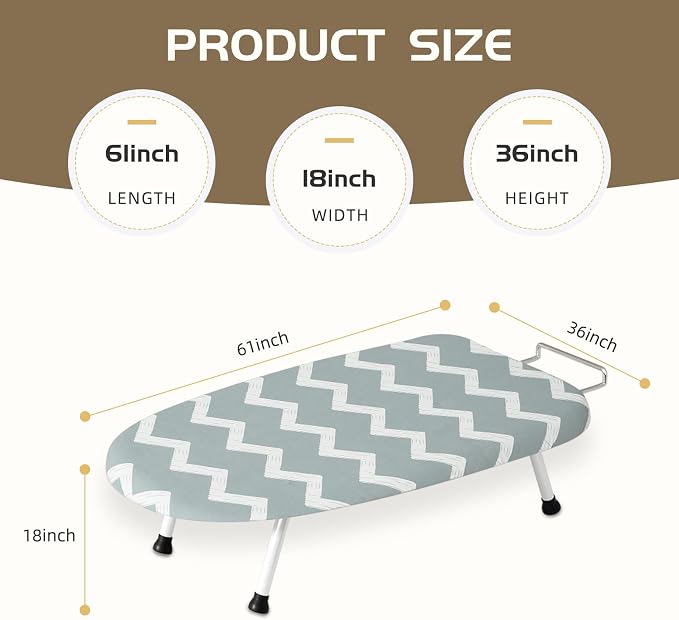 Mini Ironing Board Tabletop Ironing Board Compact Foldable Iron Board Thick - Image 4