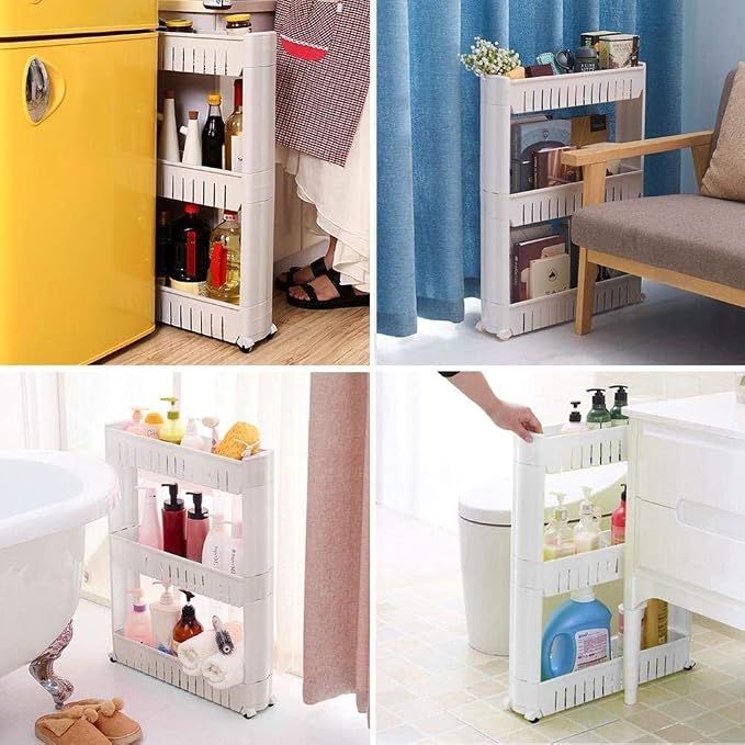 Modern Home Narrow Sliding Storage Organizer Rack - Image 4