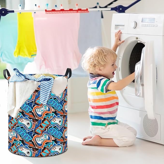 19.7" Laundry Basket, Dirty Clothes Hamper, Waterproof Storage Bin, Room Decor - Image 4