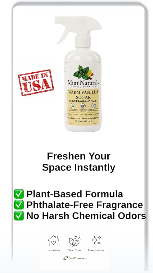 Natural Warm Vanilla Room Spray & Odor Eliminator – Cozy Vanilla Sugar - Image 2