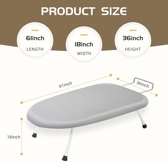 Mini Ironing Board Tabletop Ironing Board Compact Foldable Iron Board Thick - Image 4