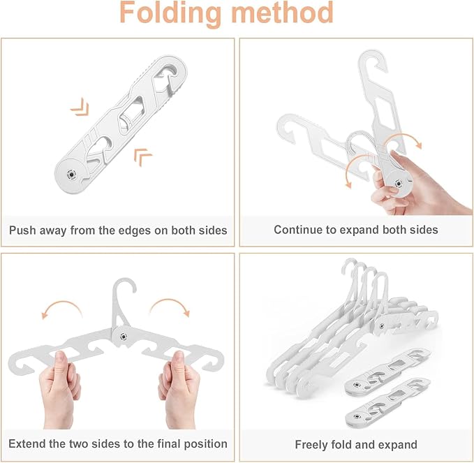 NICEDACK Premium Travel Hangers 3 Pack Portable Folding Clothes Hangers - Image 3