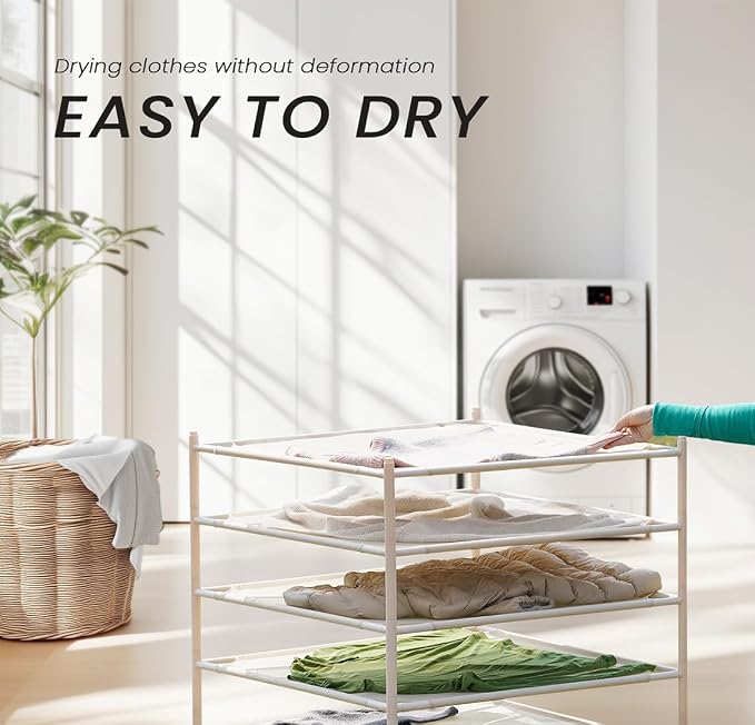 Stackable Sweater Laundry Drying Rack, Herb Drying Rack Mesh Clothes Drying Rack - Image 3