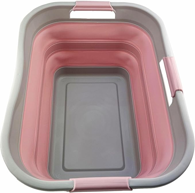 SAMMART 30L Collapsible Plastic Laundry Basket-Foldable Pop Up Storage by SAMMART